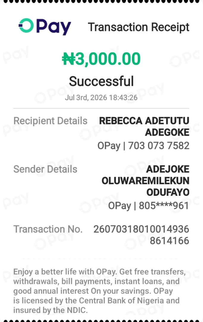 Beneficiary support disbursement record