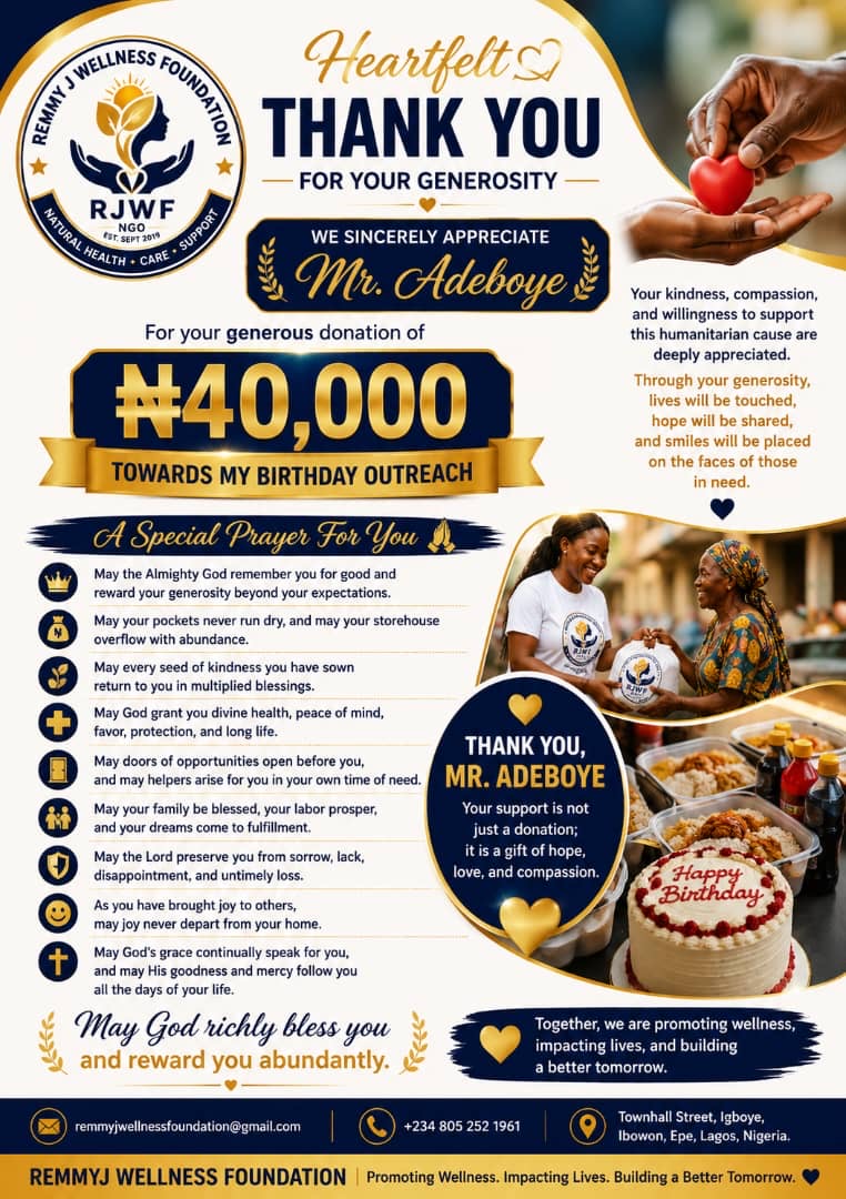 Donor appreciation for birthday outreach support